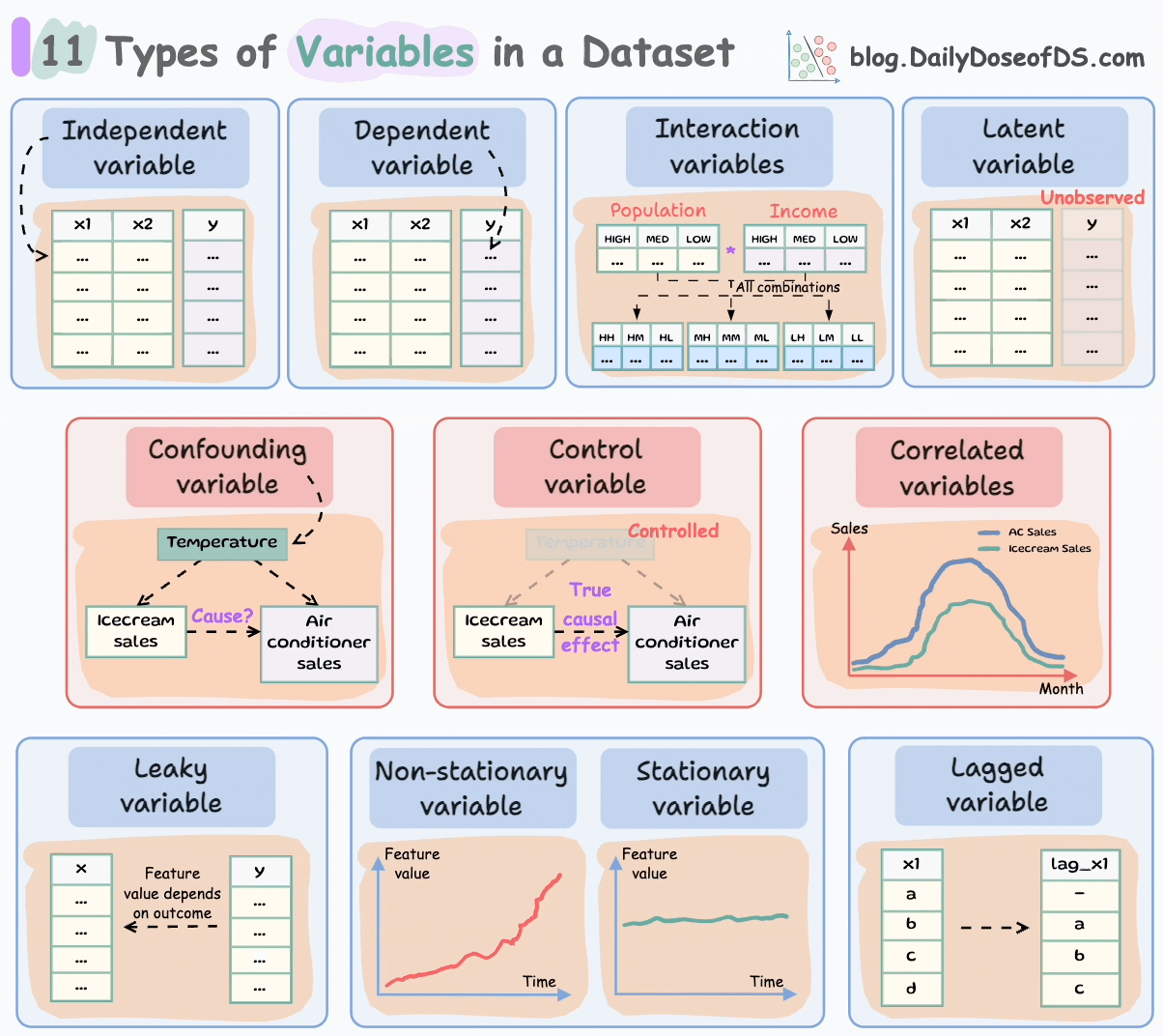 11 Types of Variables in a Dataset